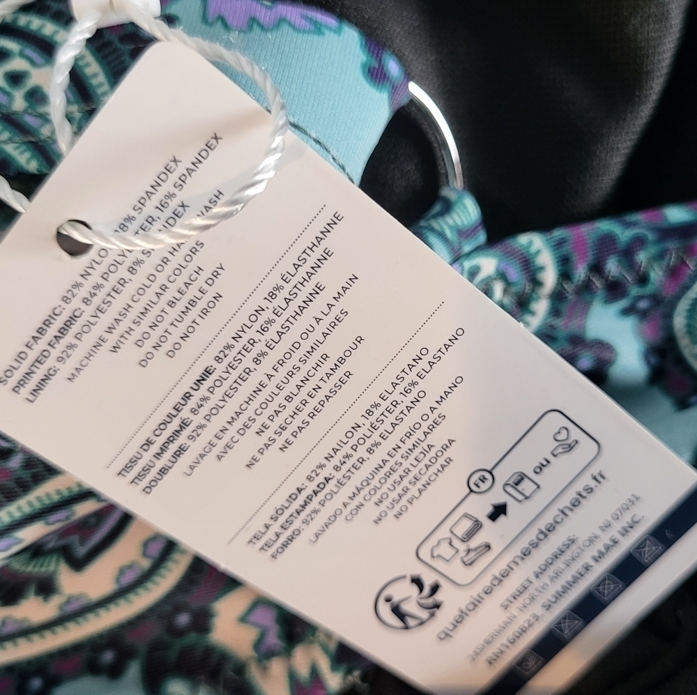 Summer Mae Paisley Print Adjustable Strap Swim Dress Size 18W - Picture 8 of 13